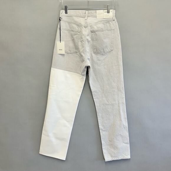 Agolde Pieced '90s Pinch Waist Jeans in Coin/Lace Recycled LeatherSize 28 NWT - Picture 6 of 16